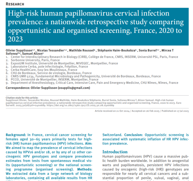 Image publication scientifique HPV 